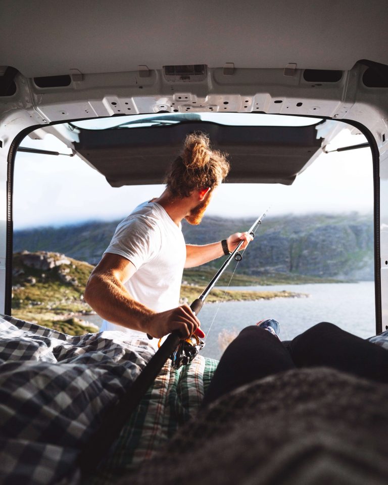 Small vanlife with view